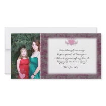 Pink and Grey Marble Valentine Photo Card