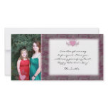 Pink and Grey Marble Valentine Photo Card