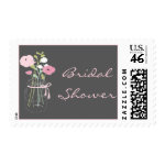 Pink and Grey Mason Jar Bridal Shower Stamps