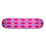 Pink and Lavender Argyle Patterns Skateboard Decks