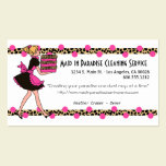 Pink And Leopard Print Cleaning Service Design business cards