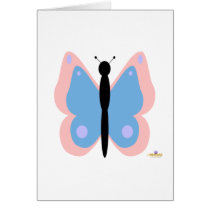 Pink And Light Blue Butterfly cards