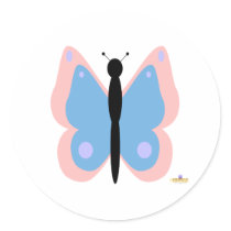 Pink And Light Blue Butterfly stickers