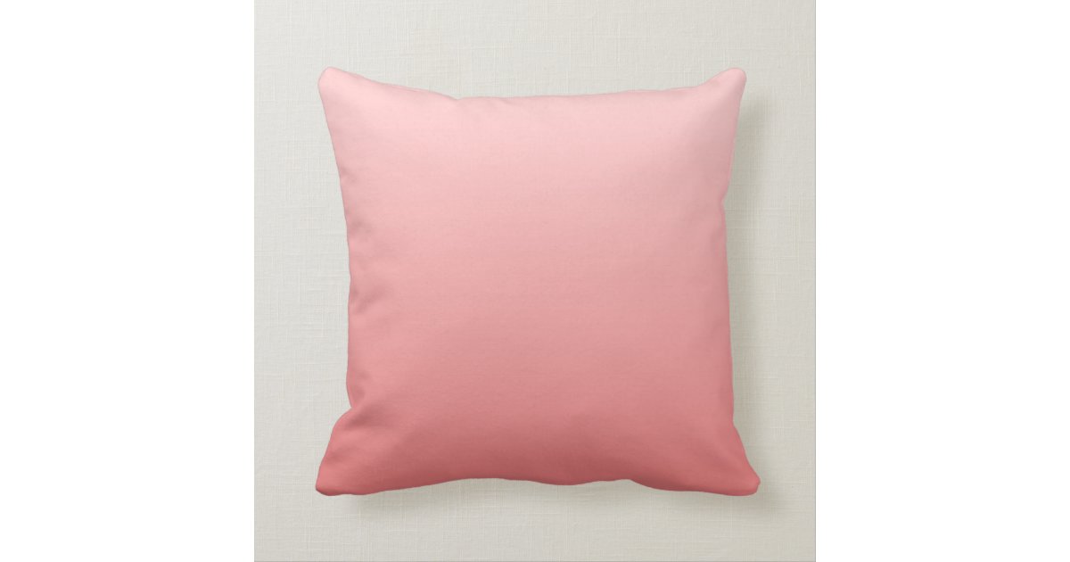 Pink and Light Coral Ombre Throw Pillow Zazzle