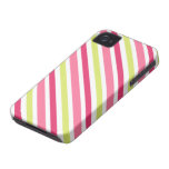 Pink and lime green candy stripes iPhone 4 case