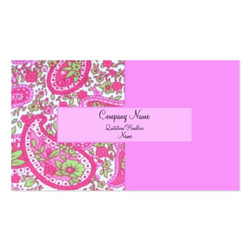 Pink and Lime Paisley Business Cards