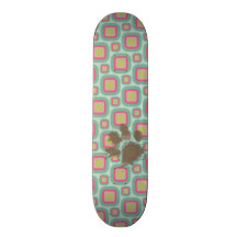 Pink and Mint Retro; Funny Pawprint Skateboards