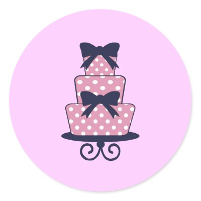 Wedding Stickers on Pink And Navy Wedding Cake Sticker By Cards By Cathy