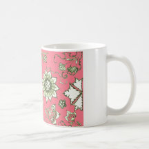 Pink and Olive Doodle Mug