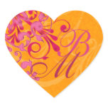Pink and Orange Abstract Floral Envelope Seal Sticker