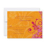 Pink and Orange Abstract Floral Reply Card