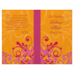Pink and Orange Abstract Floral Wedding Program Flyer Design