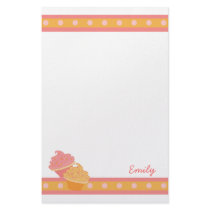 Pink and Orange Cupcakes stationery by candystore Pink and Orange Cupcakes stationery