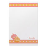Pink and Orange  Cupcakes Stationery Paper