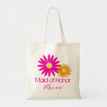 Pink and Orange Daisies Tote Bags
