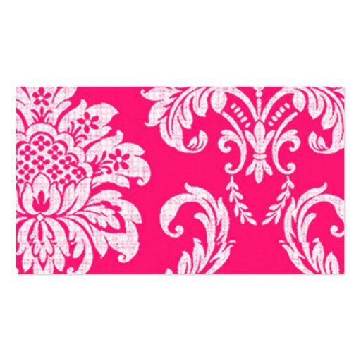 Pink and Orange Damask Table Place Card Holders Business Cards (back side)