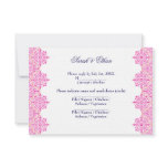 Pink and Orange Damask Wedding RSVP Cards Custom Invitations