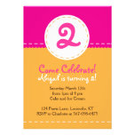 Pink and Orange First Years Birthday Party Invite
