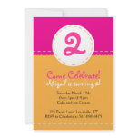 Pink and Orange First Years Birthday Party Invite