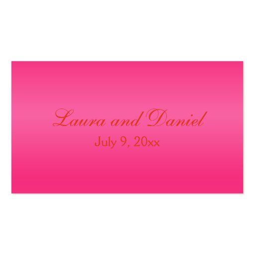 Pink and Orange Floral Wedding Favor Tag Business Card Template (back side)