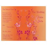 Pink and Orange Floral Wedding Program flyers