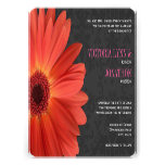 Pink and Orange Gerber Daisy Wedding Custom Announcements