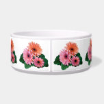 Pink and Orange Gerbera Daisies Dog Bowl