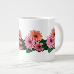 Pink and Orange Gerbera Daisies Extra Large Mugs