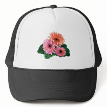 Pink and Orange Gerbera Daisies hats by SusanSavad Pink and Orange Gerbera Daisies hats