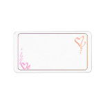 Pink and Orange Hearts Address Labels
