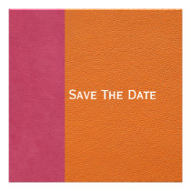 Pink and Orange Leather Look invitations