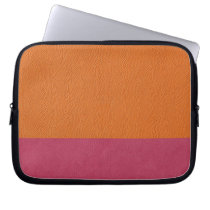 Pink and Orange Leather Look laptop sleeves