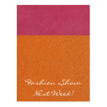 Pink and Orange Leather Look Postcard
