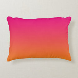 “Pink And Orange Ombre” Accent Pillow