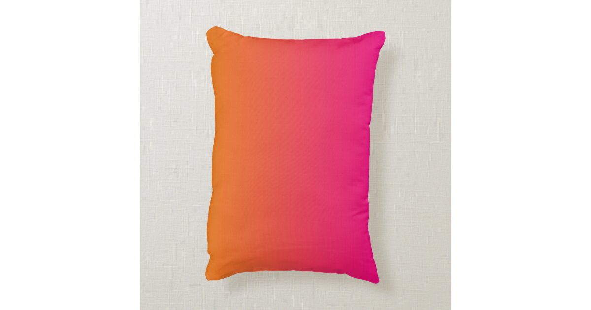 ?Pink And Orange Ombre? Decorative Pillow Zazzle