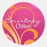 Pink and Orange Party Sticker