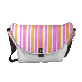 Pink and Orange Stripes Messenger Bag rickshawmessengerbag