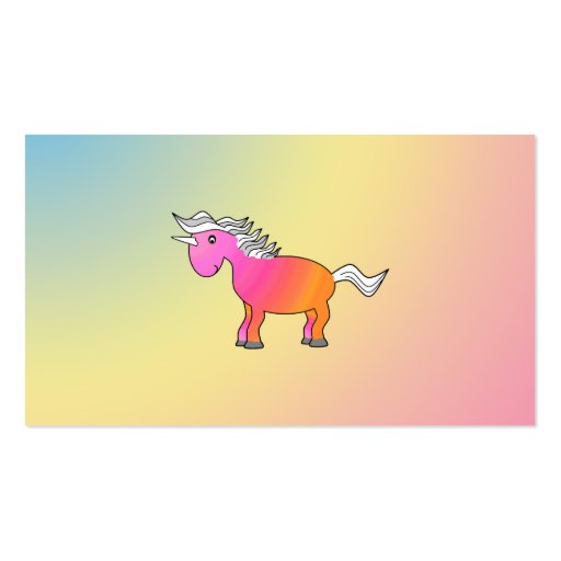 Pink and orange unicorn business cards (back side)