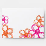 Pink and Orange Wild Flowers Envelopes