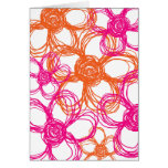 Pink and Orange Wild Flowers Thank You Greeting Card
