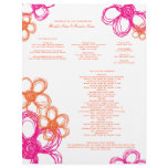 Pink and Orange Wild Flowers Wedding Program letterhead