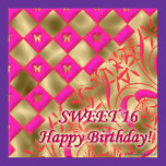 Pink and Peach Butterfly Sweet 16 Poster posters
