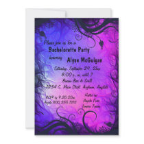 Pink And Purple Bachelorette Party Invitation by malibuitalian Pink And Purple Bachelorette Party Invitation