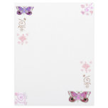 Pink and Purple Butterflies Book of Shadow Pages letterhead