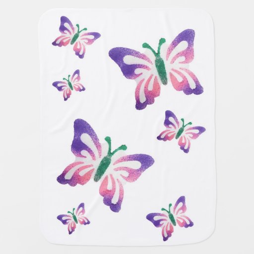 Pink and Purple Butterfly baby blanket Zazzle