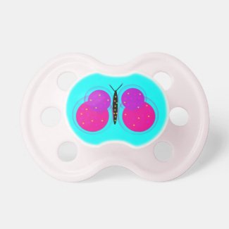 Pink and Purple Butterfly Baby Pacifier