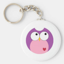 Pink and Purple Cartoon Owl Key Chain