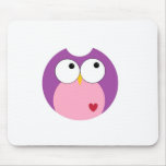 Pink and Purple Cartoon Owl Mouse Pad
