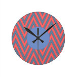 Pink and Purple Chevron Wallclock