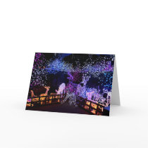 Pink And Purple Christmas Decorations Outdoors Card